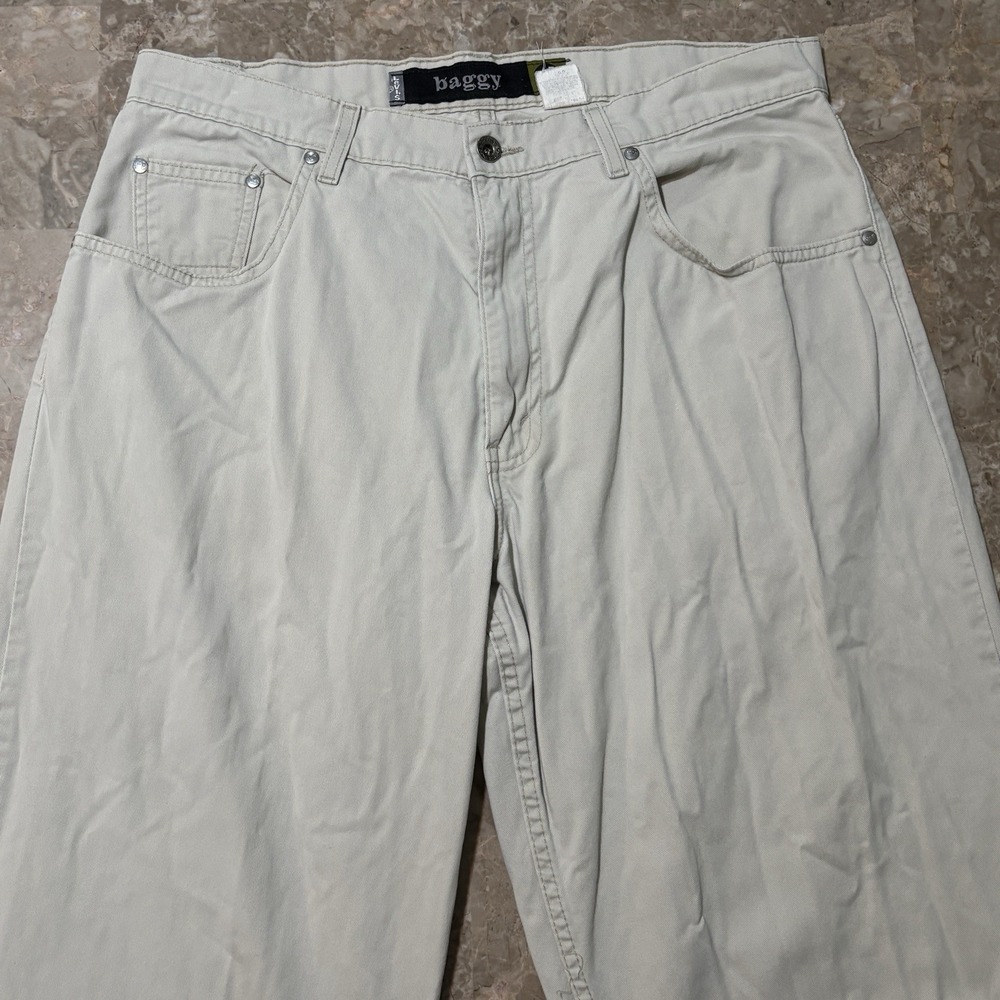 Vintage Levi's SilverTab Pants Mens 36x32 (fits 36x29) Khaki Tan Loose Straight